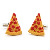 Spinki do mankietów i krawatów - Spinki do mankietów koszuli mankietu pizza kawałek - miniaturka - grafika 1