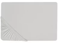 Prześcieradła - Bawełniane prześcieradło z gumką 140 x 200 cm jasnoszare JANBU Lumarko! - miniaturka - grafika 1