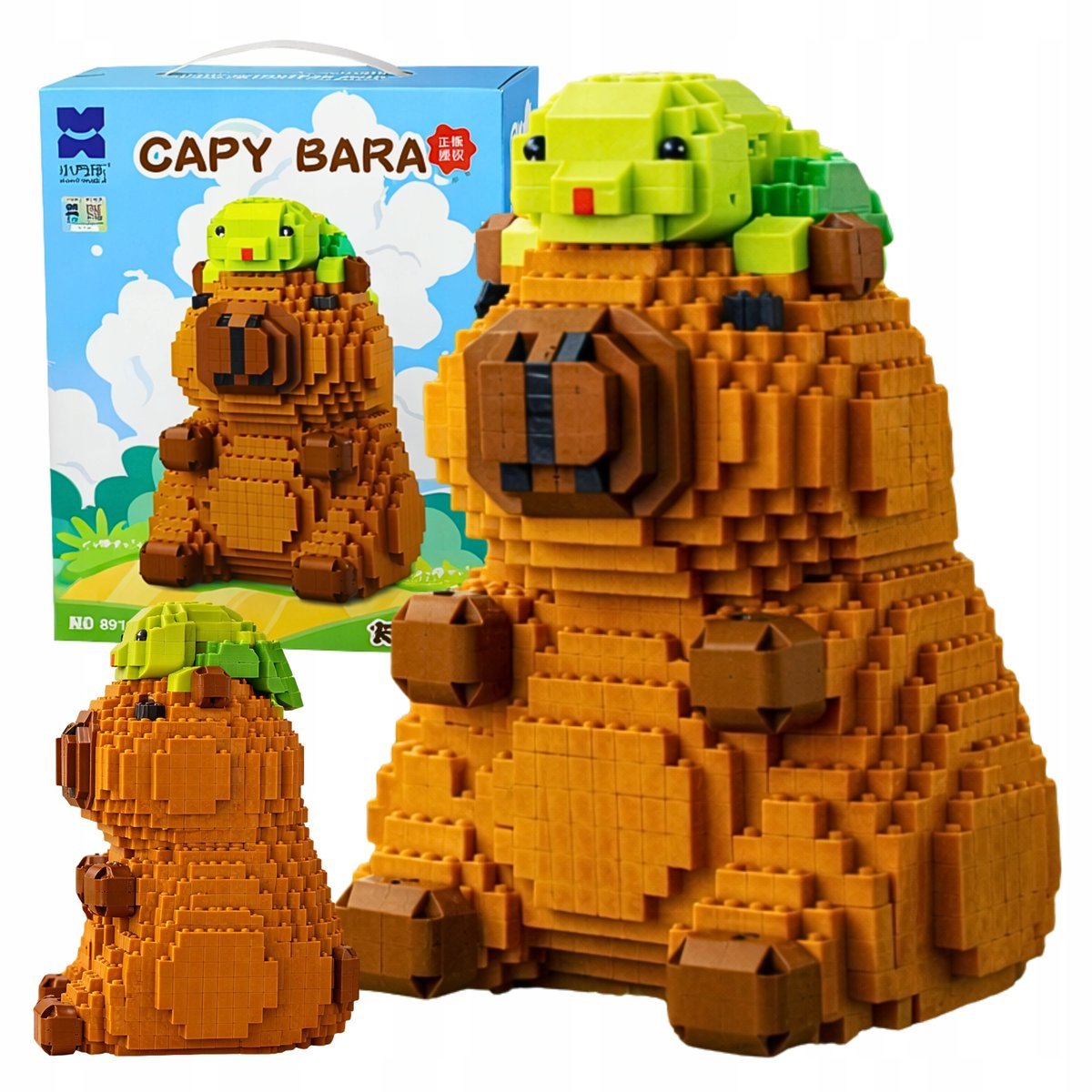 Klocki Kapibara Żółw Czapka Konstrukcyjne 3533 el 3D DUŻA Figurka DIY