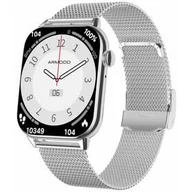 Smartwatch - Armodd Prime Srebrny z metalowym paskiem + silikonowym paskiem 9108 - miniaturka - grafika 1