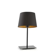 Lampy stojące - Czarna lampka nocna z abażurem ze złotym wnętrzem GENUA GOLD - miniaturka - grafika 1
