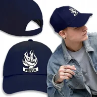 Czapki i chusty sportowe męskie - CZAPKA Granatowa Daszek Na Wiosnę Lato POWER Wzory - miniaturka - grafika 1