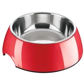 Miski dla psów - Hunter czapka z melaminy, jednokolorowa, dla psów i kotów, z wyjmowaną miską ze stali szlachetnej, czerwony - miniaturka - grafika 1