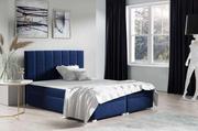 Łóżka - Łóżko kontynentalne pikowane Brando 140x200 Niebieskie - miniaturka - grafika 1