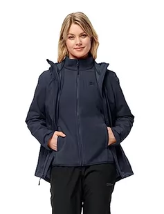 Jack Wolfskin Damska Kurtka Moonrise 3 w 1, Niebieski (Night Blue), L - Kurtki damskie - miniaturka - grafika 1