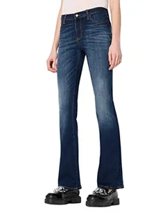 Armani Exchange Dżinsy damskie Super stretch, rozkloszowany krój, ciemnoniebieskie pranie, indygo denim, 24 - Spodnie damskie - miniaturka - grafika 1