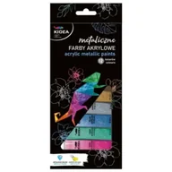 Farby i media malarskie - Derform Farby akrylowe metaliczne 12x12ml KIDEA - miniaturka - grafika 1
