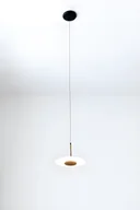 Lampy sufitowe - Nowoczesna wisząca lampa Orion z czarnym kloszem i oświetleniem LED - miniaturka - grafika 1