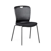 Fotele i krzesła biurowe - B2B Partner Krzesło konferencyjne plastikowe OPEN, czarne, zestaw 4 szt. 432046 - miniaturka - grafika 1