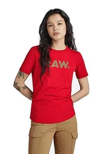 Koszulki i topy damskie - G-STAR RAW Raw. Slim R T Wmn T-Shirt damski, Czerwony (Dk Flame D21226-4107-8050), XL - grafika 1