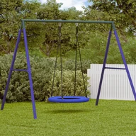 Place zabaw - vidaXL Huśtawka Nests Niebieska 100 cm, 100 kg, Tkanina Oxford - miniaturka - grafika 1