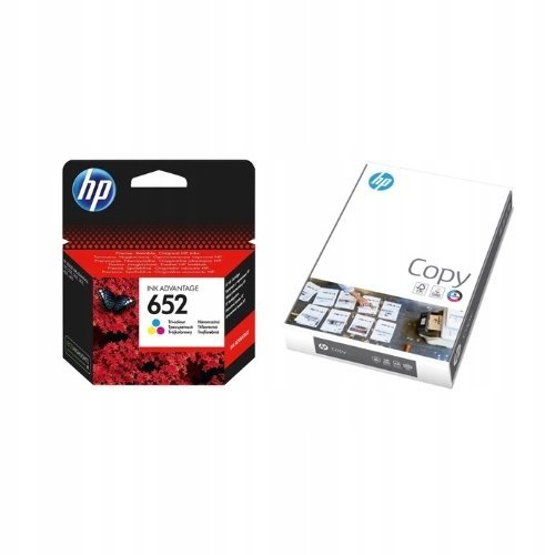 Tusz HP 652 Kolor F6V24AE + Papier ksero COPY F6V24AE + HP-005318