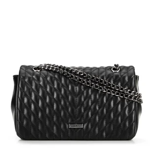 Damska crossbody z ekoskóry w geometryczne pikowanie czarna - Torebki damskie - miniaturka - grafika 1