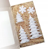 Świece - Zestaw prezentowy świece choinki 3 wysokości srebr - miniaturka - grafika 1