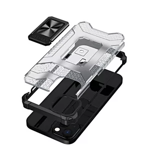 Crystal Ring Case pancerne hybrydowe etui pokrowiec + magnetyczny uchwyt iPhone 13 mini czarny - Etui i futerały do telefonów - miniaturka - grafika 2