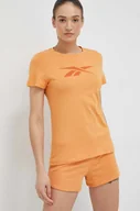 Koszulki sportowe damskie - Reebok t-shirt bawełniany kolor pomarańczowy - miniaturka - grafika 1