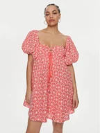 Sukienki - Fracomina Sukienka letnia FS24SD1009W40401 Koralowy Regular Fit - miniaturka - grafika 1