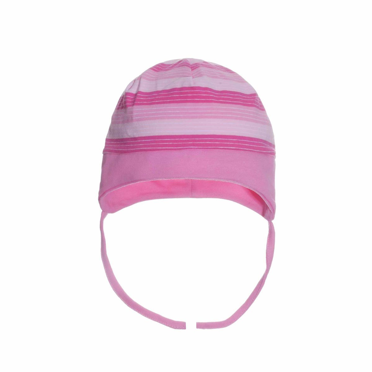 Niemowlęca czapka bawełniana w paski różowa Ambra r.38/40