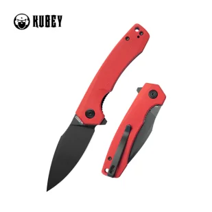 Nóż składany Kubey Calyce Red G10, Black Stonewashed AUS-10 (KU901I) - Noże - miniaturka - grafika 1