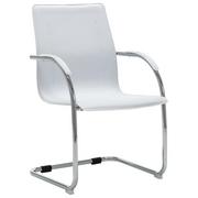 Fotele i krzesła biurowe - vidaXL Krzesło biurowe, wspornikowe, białe, sztuczna skóra - miniaturka - grafika 1
