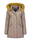 Kurtki damskie - Geographical Norway Parka "Dinasty" w kolorze szarobrązowym - miniaturka - grafika 1