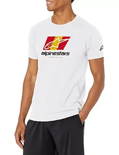 Koszulki męskie - Alpinestars Męski T-shirt World Tour biały biały L 1211-72010 - grafika 1