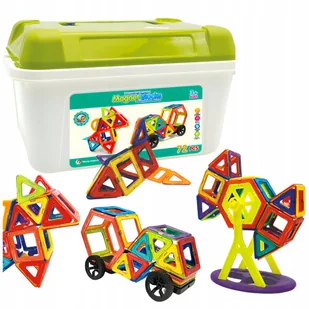 Magnetyczne Klocki Konstrukcyjne Edukacyjne Nauka Zestaw Dla Dzieci 72 El. - Klocki - miniaturka - grafika 1