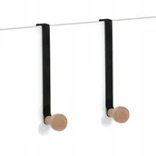 Wieszaki do szafy - Wieszak Na Drzwi Metalowy Czarny 2 Haczyki Na Ubrania - miniaturka - grafika 1