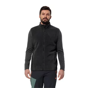 Męska kamizelka polarowa Jack Wolfskin WALDSTEIG FZ VEST M black - S - Kamizelki męskie - miniaturka - grafika 1