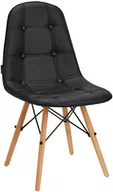 Krzesła - 4rico krzesło skandynawskie qs-185 eco skóra czarne - miniaturka - grafika 1