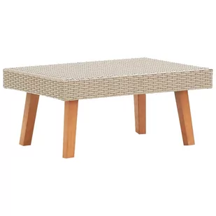 vidaXL Stolik kawowy do ogrodu, rattan PE, beżowy - Stoły ogrodowe - miniaturka - grafika 1