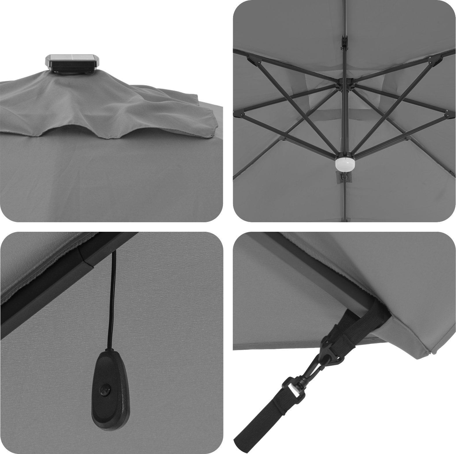 vidaXL Parasol Cantilever Roma Antracyt duży