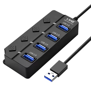 USB na USB 3.0 i 3x USB 2.0 Transfer danych 5 Gb/s LinQ Black - Kable USB - miniaturka - grafika 1