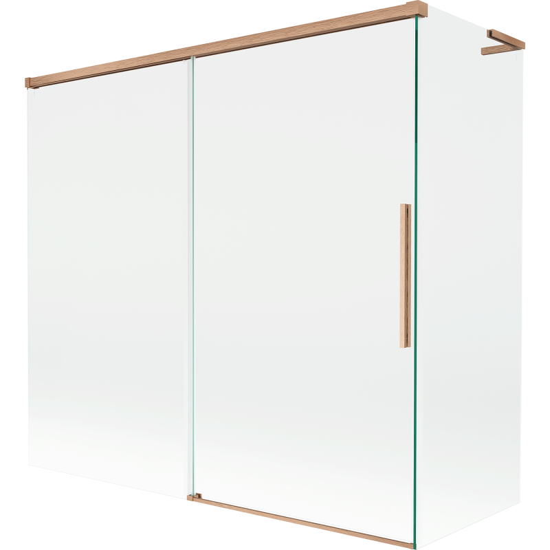 Mexen Rox L parawan nawannowy 2-skrzydłowy rozsuwany 170 + 75 x 150 cm, transparent, miedź szczotkowana - 8C9L-170-075-65-00