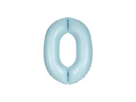 Balony i akcesoria - Balon foliowy cyfra 0 błękitny - 86 cm - 1 szt. - miniaturka - grafika 1