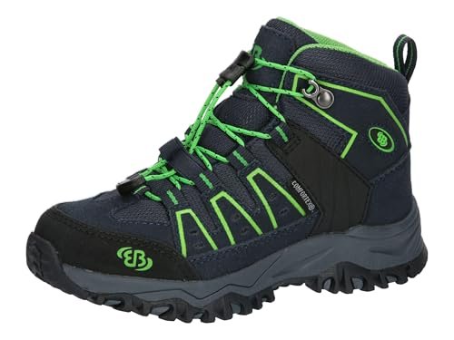 Brütting Mount Pinos High Kids buty trekkingowe, granatowe/lemon, 34 EU, Marine Lemon, 34 EU