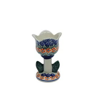 Ceramiczny świecznik tulipan Ceramika Bolesławiec - Świeczniki - miniaturka - grafika 1
