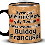Kubki - Kubek Z Nadrukiem BULDOG FRANCUSKI PSY Czarno Biały Kreator - miniaturka - grafika 1