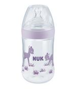 Butelki dla niemowląt - NUK Butelka NATUR SENSE z PP 260ml (smoczek SILIKON do mleka) fioletowa 741964C - miniaturka - grafika 1