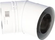 Kominy i akcesoria - Kolano 45 stopni DN80/125 białe powietrzno-spalinowe kondensacyjne do kotłów kondensacyjnych / turbo - miniaturka - grafika 1