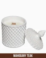 Świece - Świeca Sojowa - Kratki intymności - 300 ml - Zapach Mahogany & Teakwood - miniaturka - grafika 1