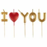 Urodziny dziecka - Arpex Świeczki pikery I Love You 5 szt. - miniaturka - grafika 1