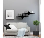 Półki do salonu - Półka ścienna SUSEN 69x135 cm biały/czarny - miniaturka - grafika 1