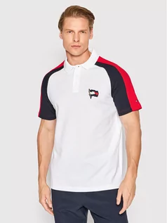 Koszulki męskie - Tommy Hilfiger Polo MW0MW23964 Biały Regular Fit - grafika 1