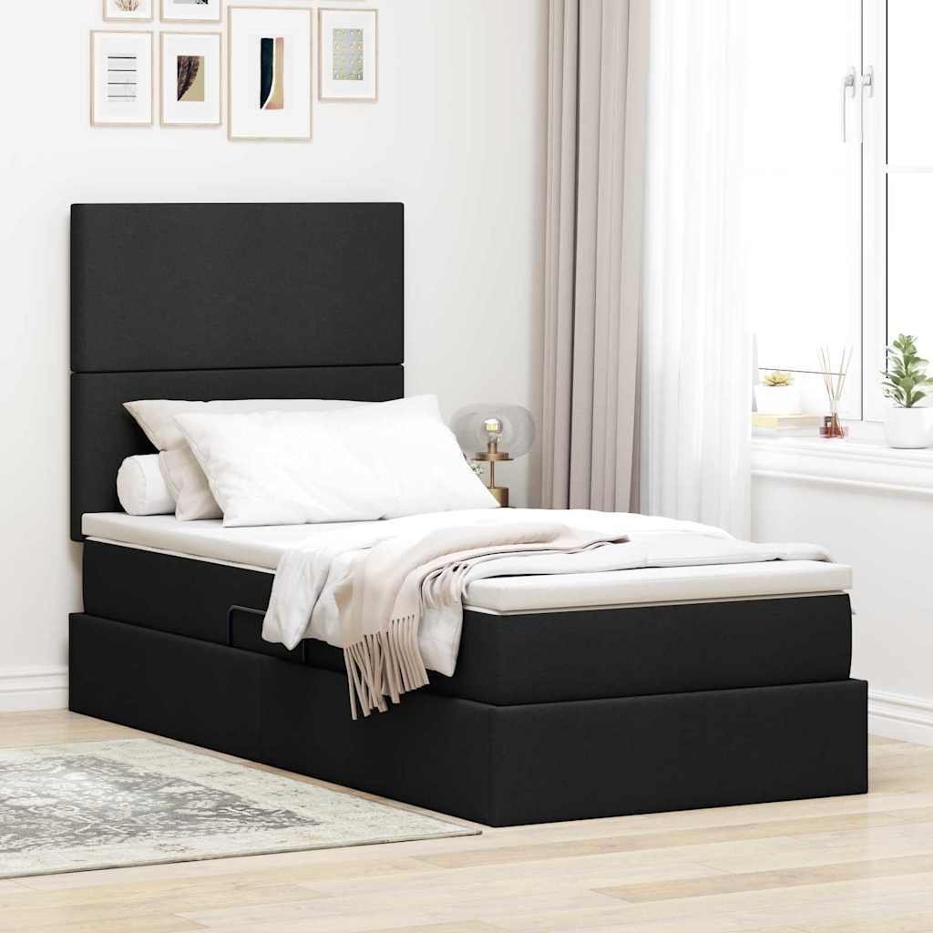 vidaXL Łóżko z miejscem na przechowywanie i materacem 90 x 190 cm