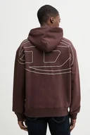 Bluzy męskie - Diesel bluza bawełniana S-MACS-HOOD-MEGOVAL-D męska kolor brązowy z kapturem wzorzysta A11304.0GYCJ - miniaturka - grafika 1