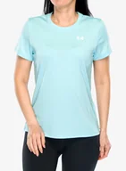 Koszulki i topy damskie - Koszulka treningowa damska Under Armour UA Tech Twist SS - stream/white - miniaturka - grafika 1