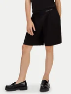 Spodenki damskie - Calvin Klein Szorty materiałowe Punto Milano LVCKSJC21G Czarny Relaxed Fit - miniaturka - grafika 1