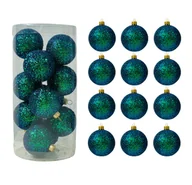 Bombki - BOMBKI CHOINKOWE PLASTIKOWE CIEMNO-ZIELONE BROKATOWE Z EFEKTEM KAMELEONA 50 MM ZESTAW 12 SZT BOMBKI I OZDOBY CHOINKOWE - miniaturka - grafika 1