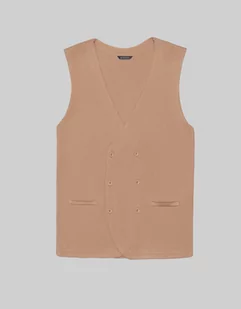 kamizelka gussola slim fit beżowy - Kamizelki męskie - miniaturka - grafika 1
